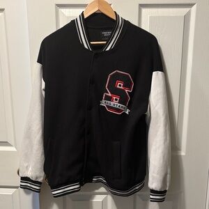 Streetwear Society Black and White Varsity Jacket